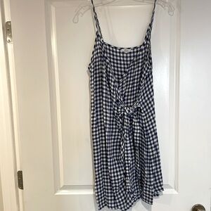 Revolve Rails Malia Blue Gingham Linen Blend Dress
